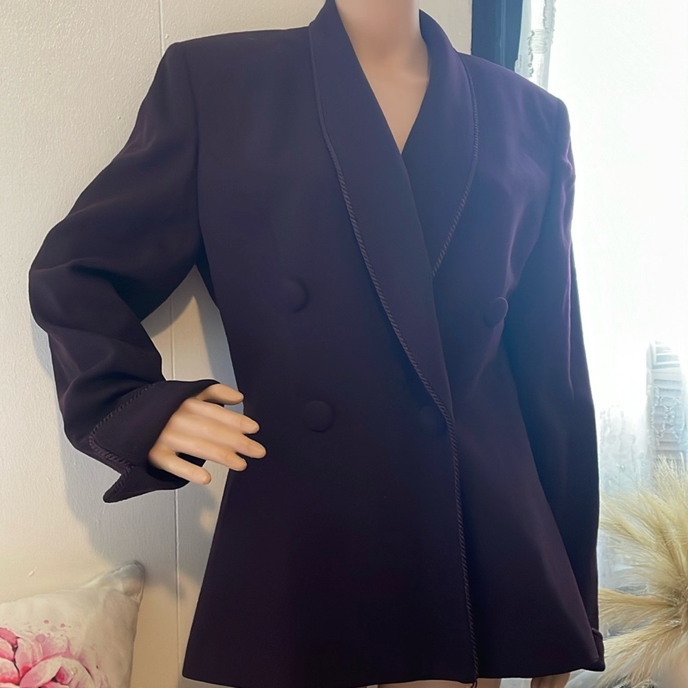 Vintage Christian Dior Double-Breasted Purple Blazer - Picture 6 of 14